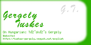 gergely tuskes business card